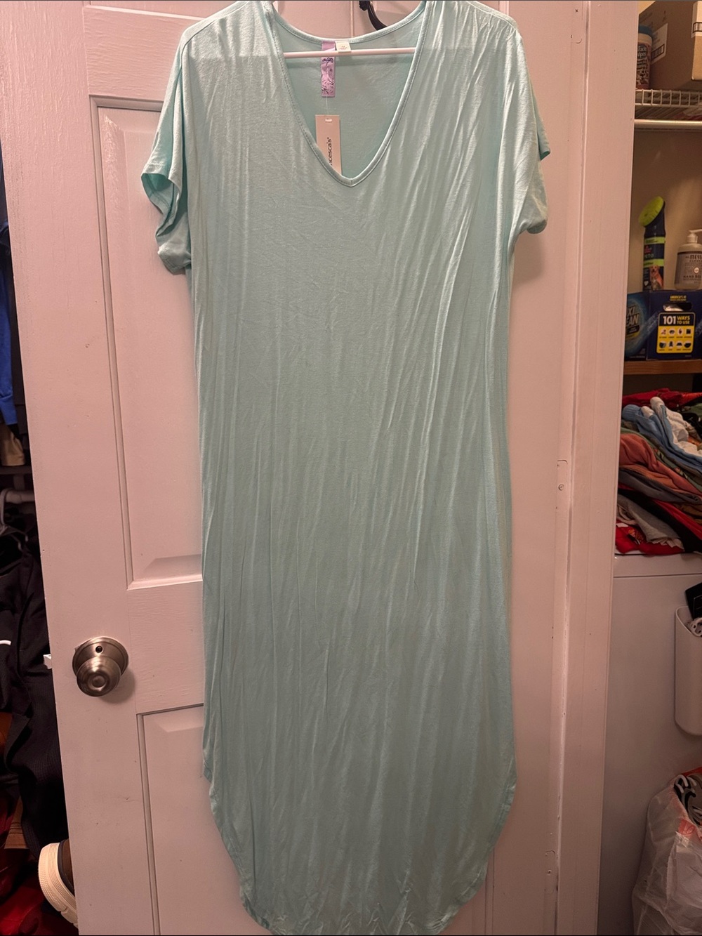 Light Mint V-Neck Maxi Dress